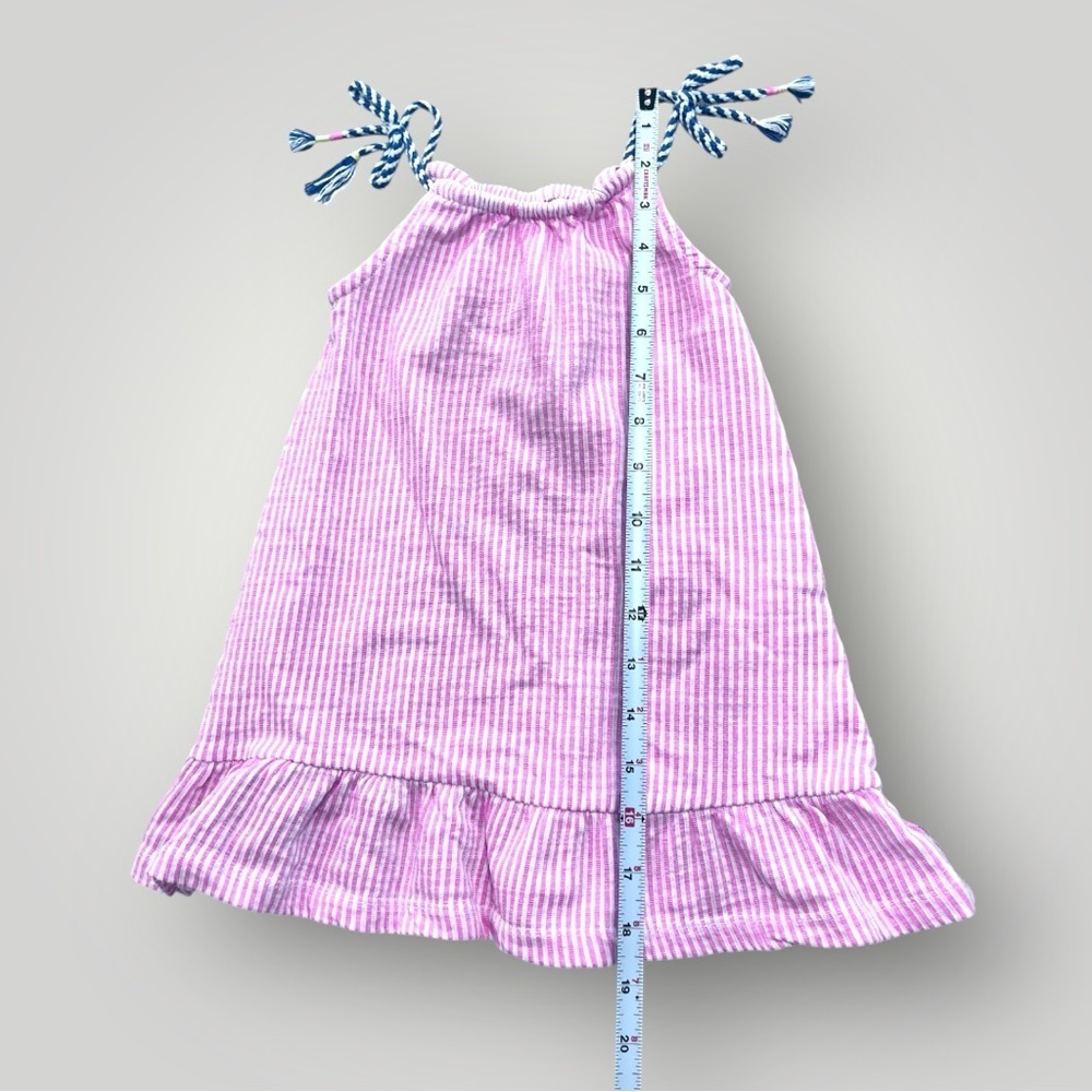 Vince Comuto Pink Striped Tassel Tie Tank Dress Kids - Picture 5 of 10
